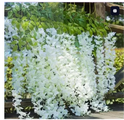 Premium Artificial White Hanging Wisteria/Orchid Vine Garlands