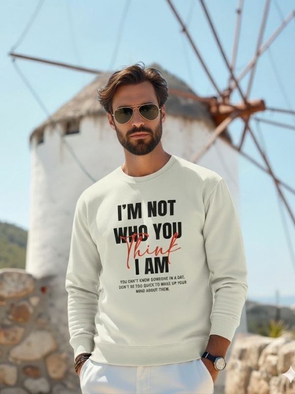 Men's Statement Quote Graphic Crewneck Sweatshirt - Off-White